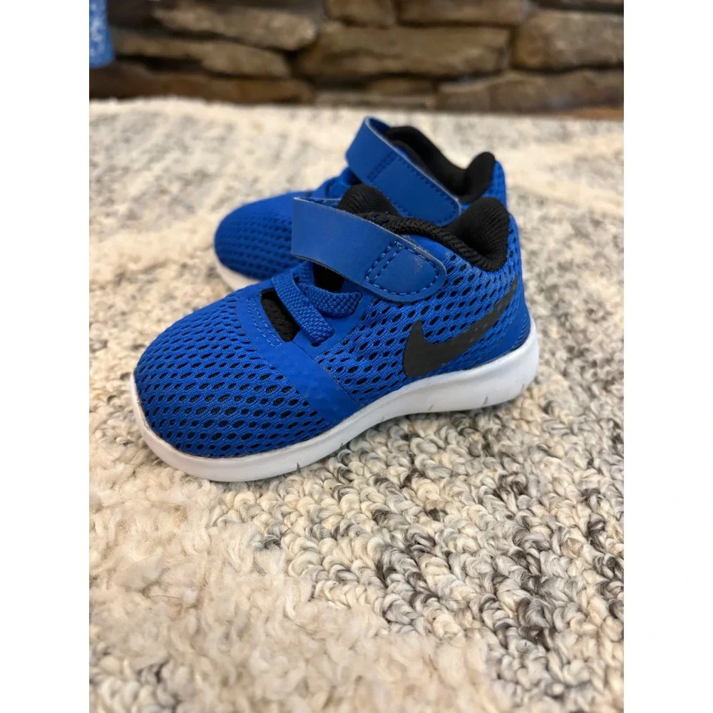 Nike Toddler Shoes Size‎ 3C Blue Mesh Hook & Loop Sneakers Lightweight EUC